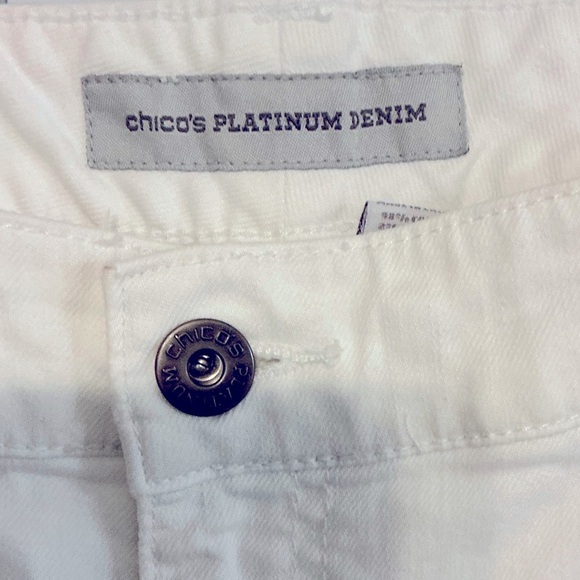 Chico’s white platinum jeans‎ Cream Straight-Leg size 12 - Picture 3 of 6